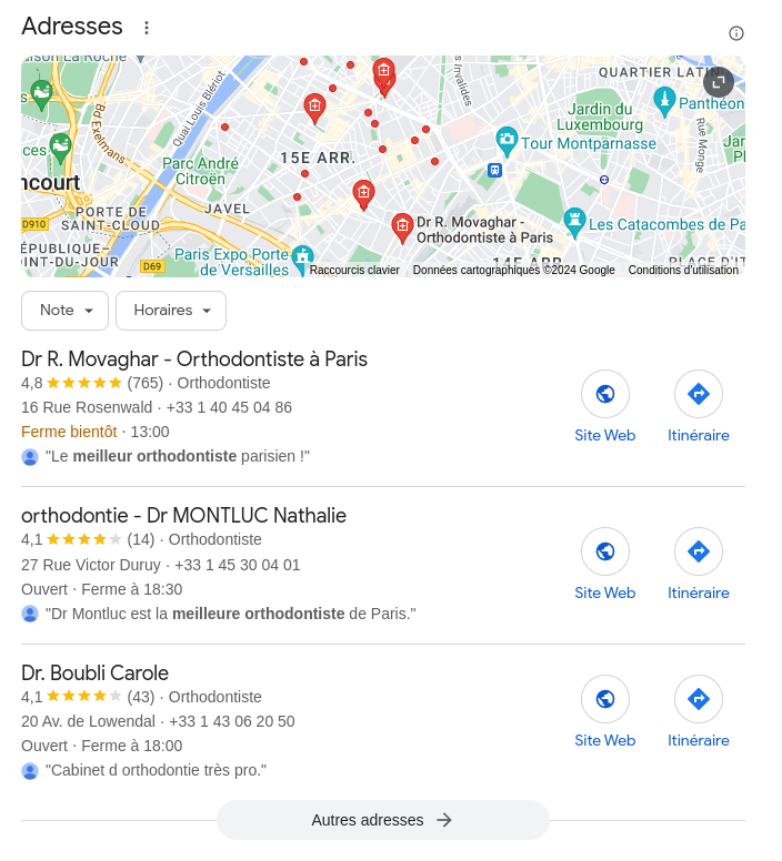 Les avis Google sont souvent pertinents